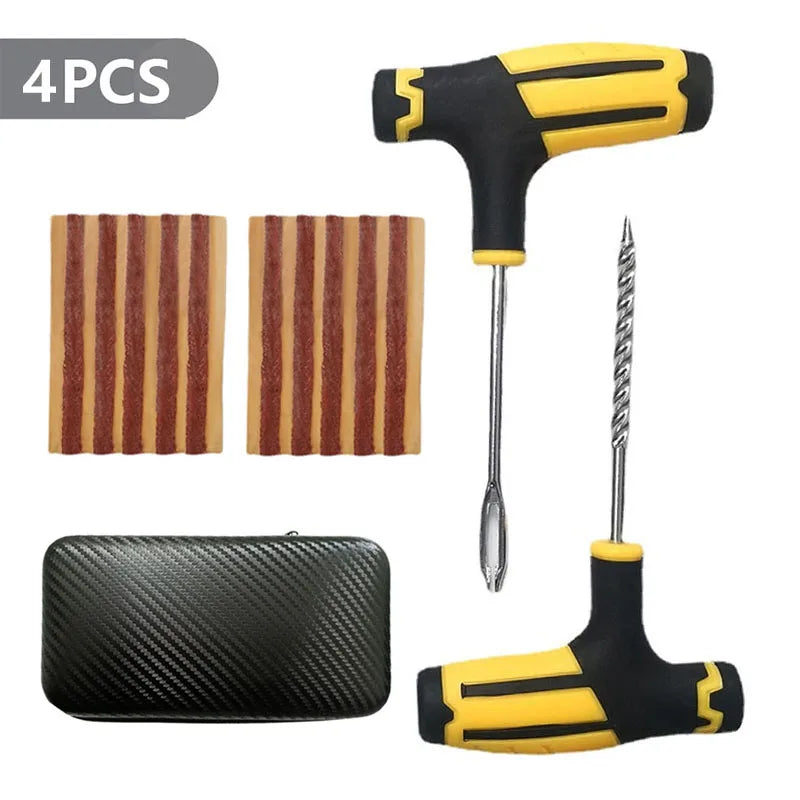 Car Tire Repair Kit Studding Tool with Rubber Strips Tool Puncture Plug Tool Set Glue Free Auto Motorcycle Repair Tire Film Nail