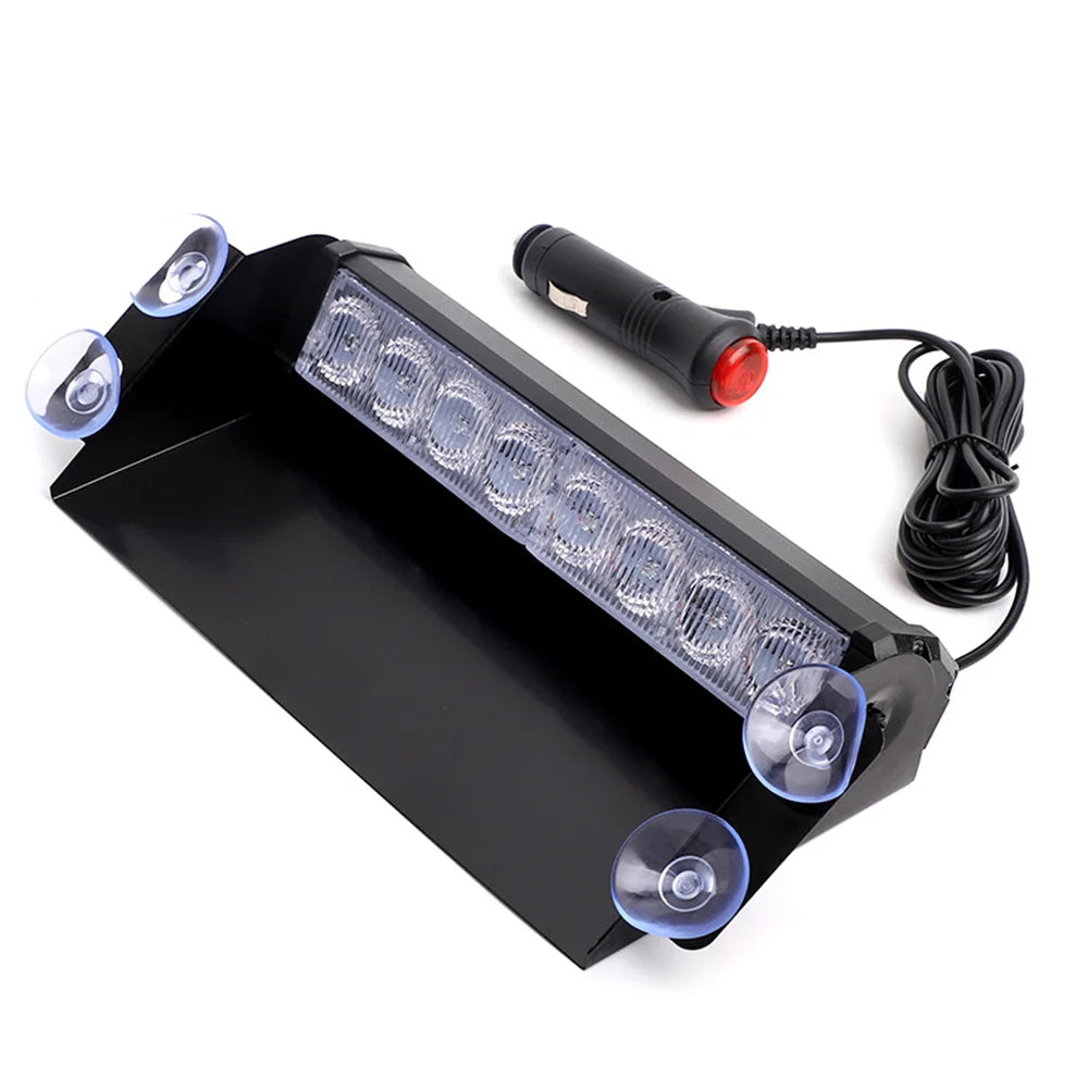 Car Flashing Police Lamps 12V LED Strobe Warning Lights DRL Day Running Interior Windshield Suction Truck Automotive Accessories