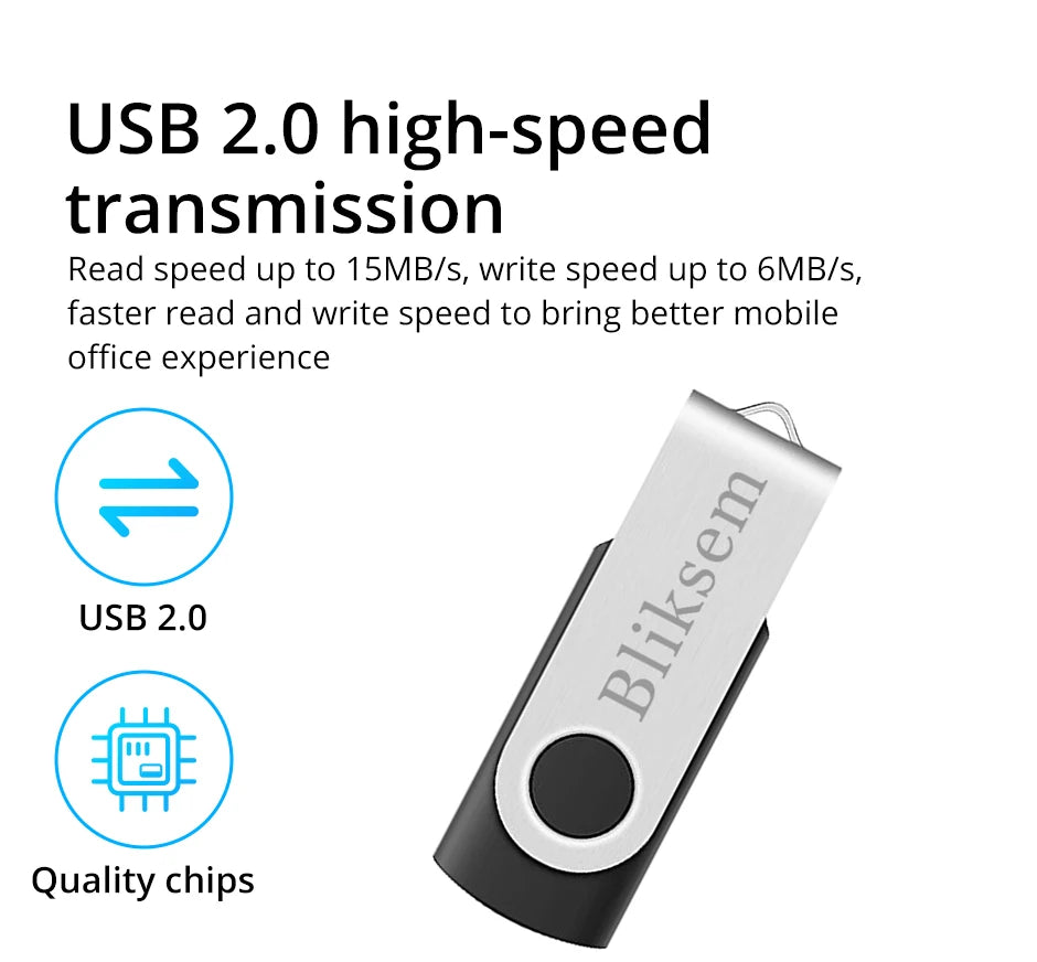 Bliksem Pendrive 64GB Memory Stick for PC Mobile 64GB 2.0 Metal USB Flash Drive USB Drive 64GB USB Stick