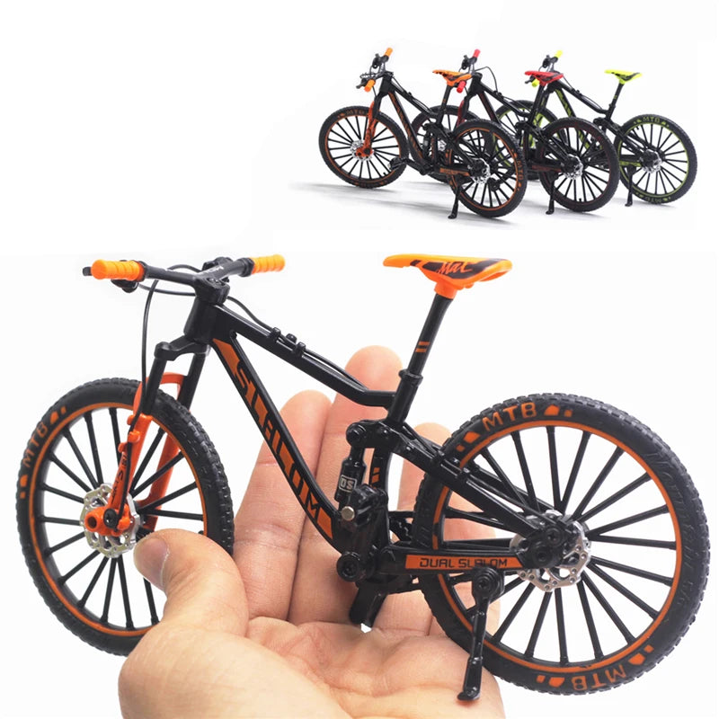 1:10 Mini Finger Mountain Alloy Bicycle Diecast Model Metal Bike Racing Toy Bend Road Simulation Collection Toys for Childrens