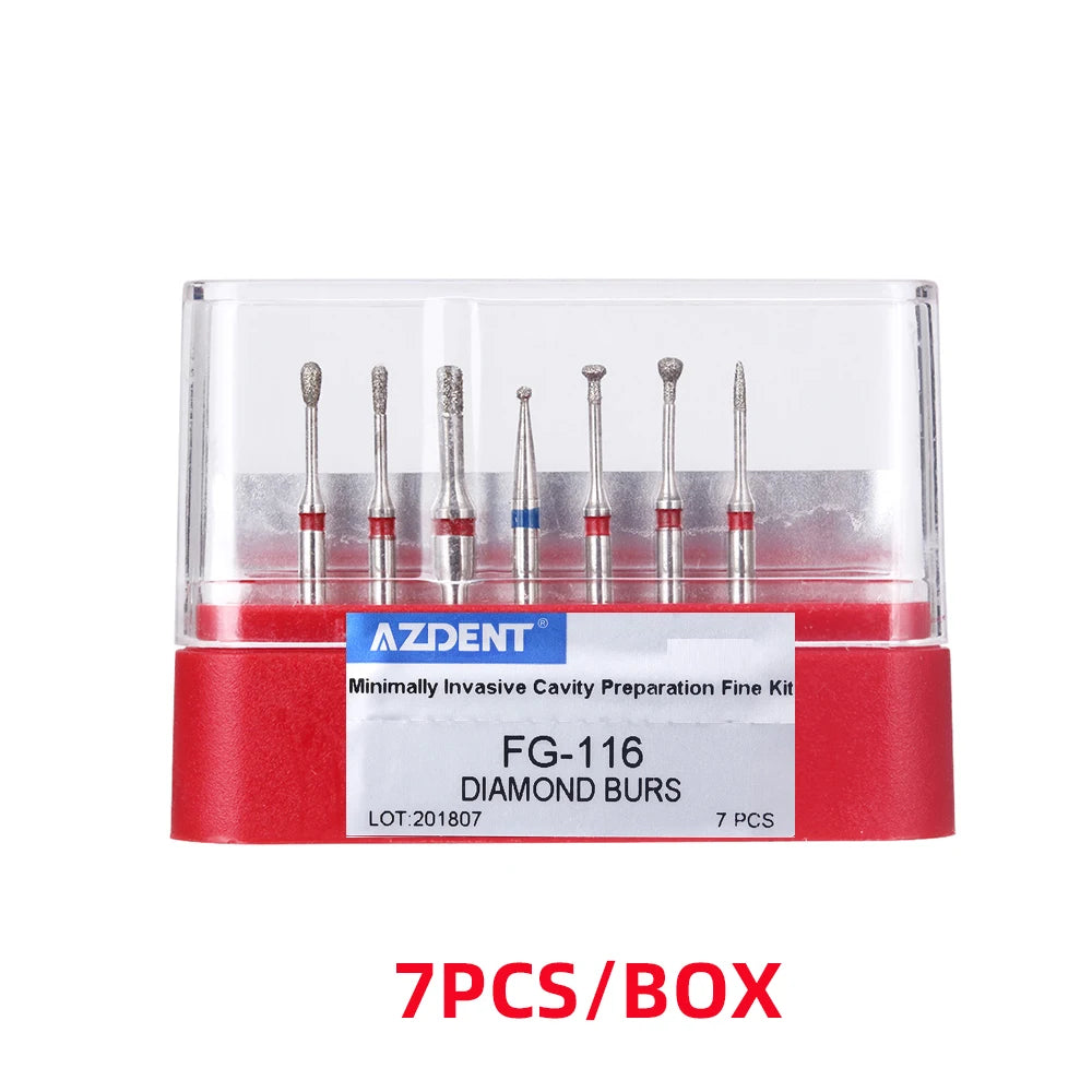 1BOX Azdent DENTAL Diamond Bur Kit With Storage Box Various Functions Optional Fit for High Speed Handpiece