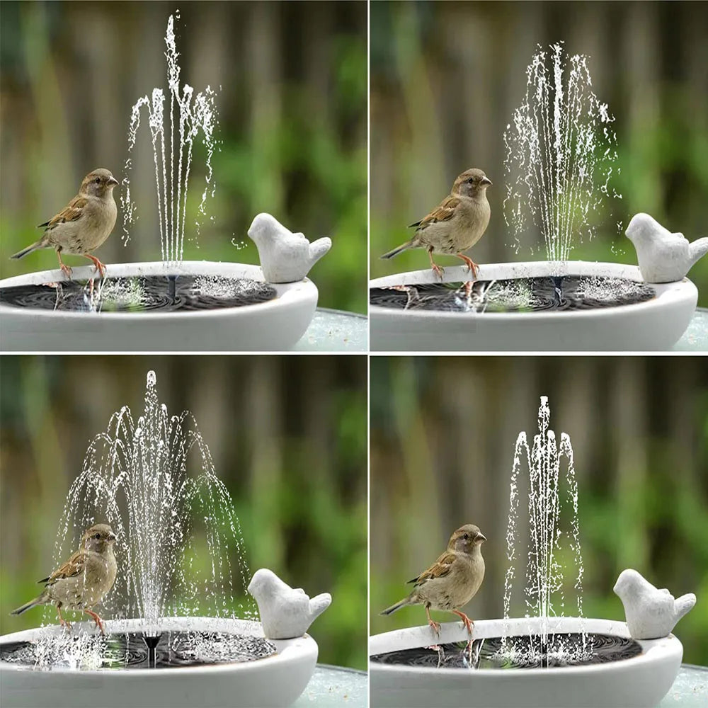 3-Tier Solar Bird Bath Fountain DIY Water Pump Solar Powered Waterfall Feature for Birdbath Garden Pond Pool Outdoor Decoration