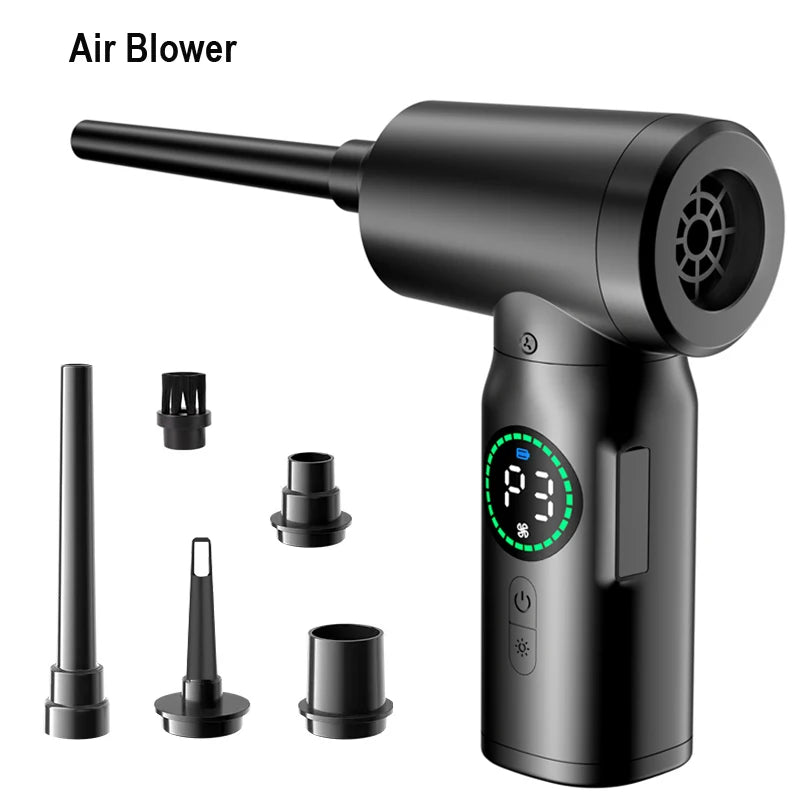 7500mAh Portable Compressed Air Duster 2 in 1 Air Blower & Vacuum Cleaner Cordless Duster Blower for Keyboard Computer Cleaning