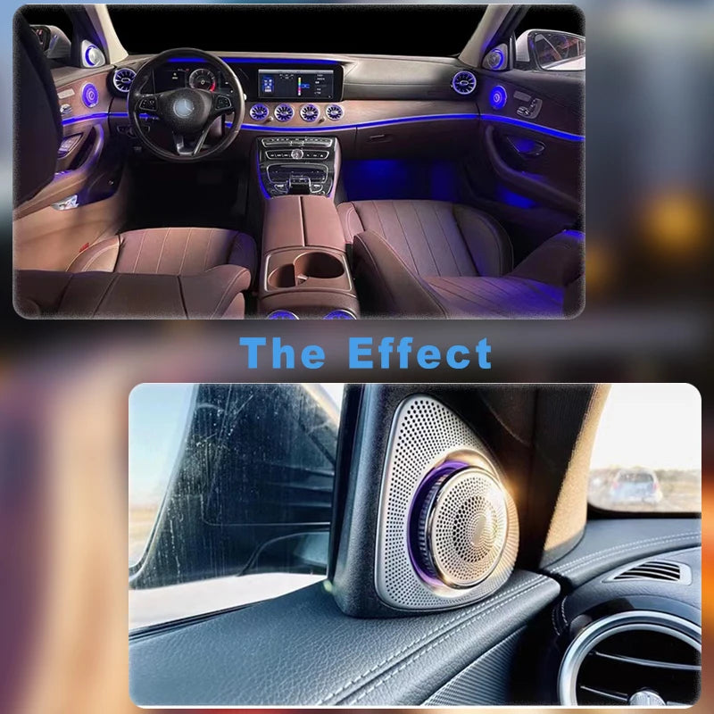 Car Ambient Light  For Mercedes-Benz C-Class E-Class S-Class GLC 64 Colors 3D Rotating Tweeter Luminous Speaker Car Accessories