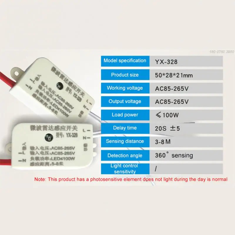 Body Motion Sensor High Sensitivity Universal Wiring Hot Wardrobe Light Controller Easy To Install Abs Infrared Pir Probe