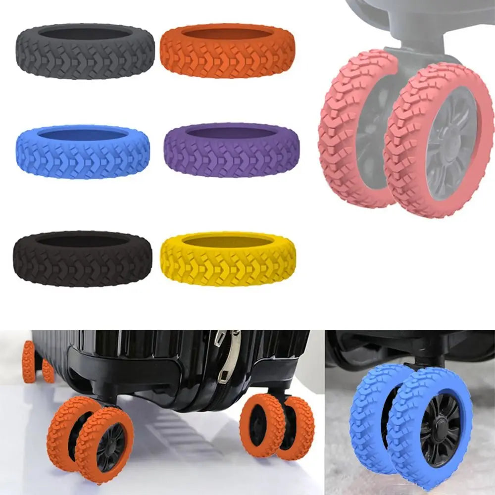 8pcs Travel Luggage Caster Shoes Silicone Suitcase Wheels Protection Cover Reduce Noise Trolley Box Casters Cover