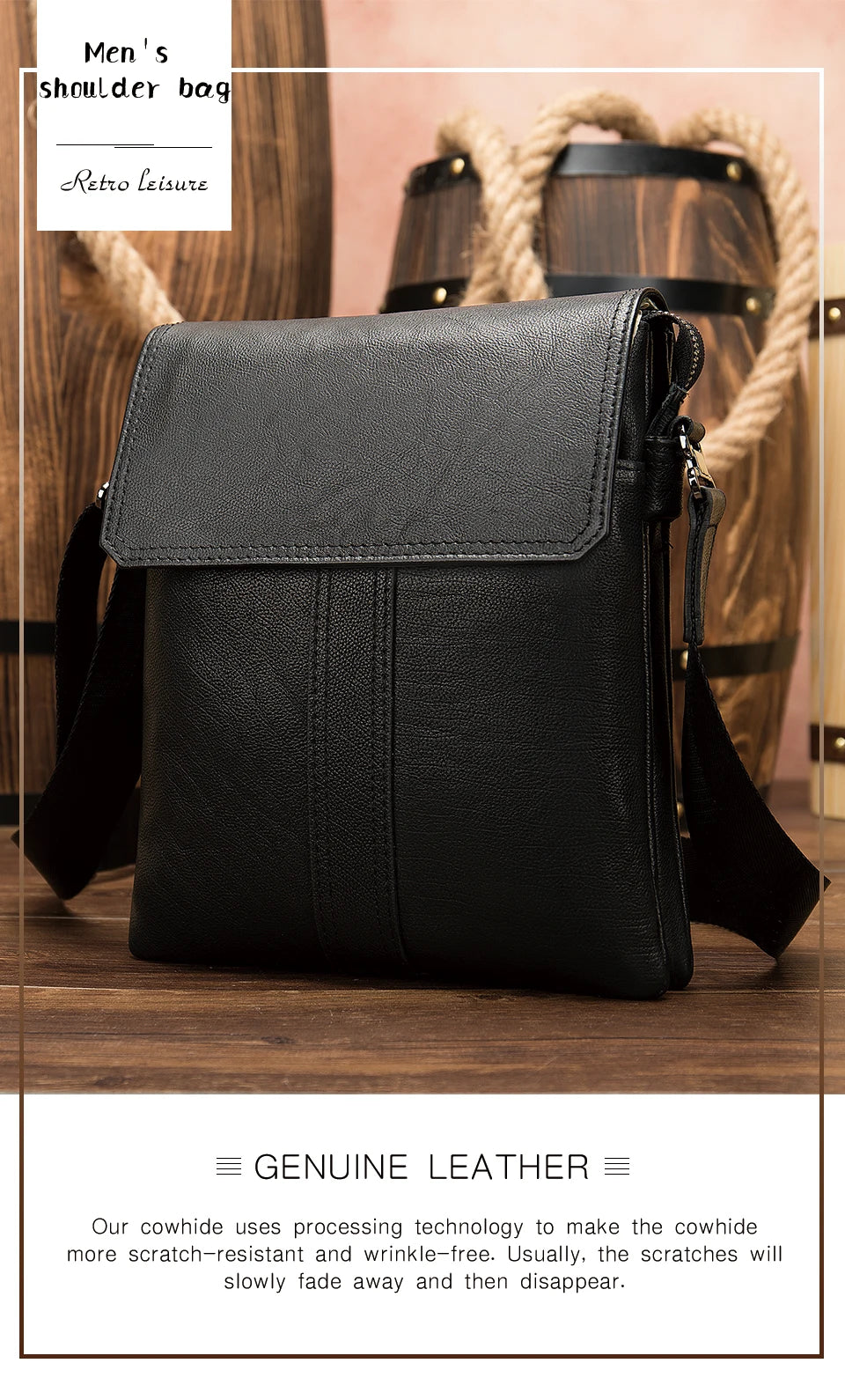 Casual Fashion Shoulder Bag Husband Black Men Leather Bag for ipad Crossbody Bags for Men Mid Desinger Messenger Bags Handbags