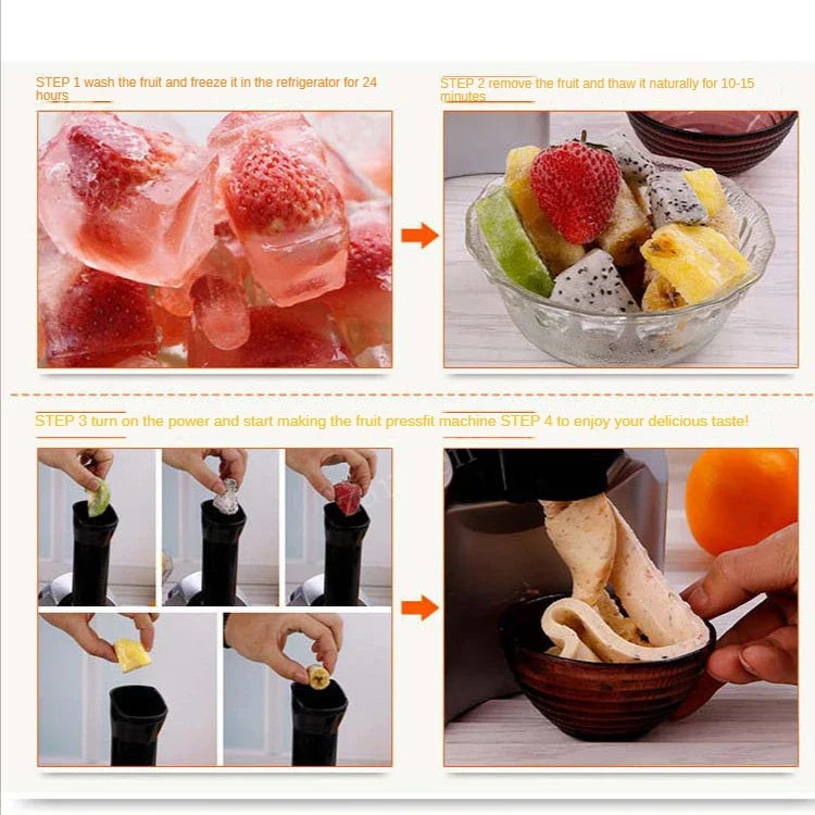 Automatic Ice Cream Maker Electric Frozen Fruit Dessert Icecream Pressing Machine Frozen Yogurt Milkshake Squeezer