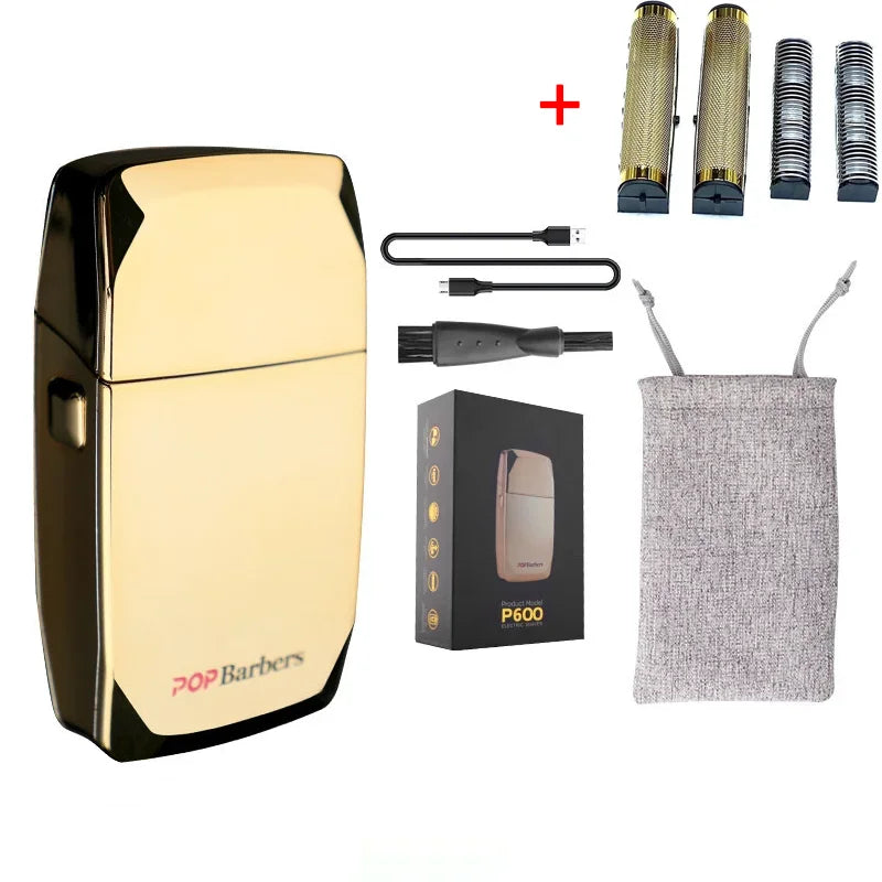 9000RPM Professional Pop Barbers P600 Oil Head Electric Hair Clippers Golden Oil Gradient Push Electric Shaver Hair Trimmer