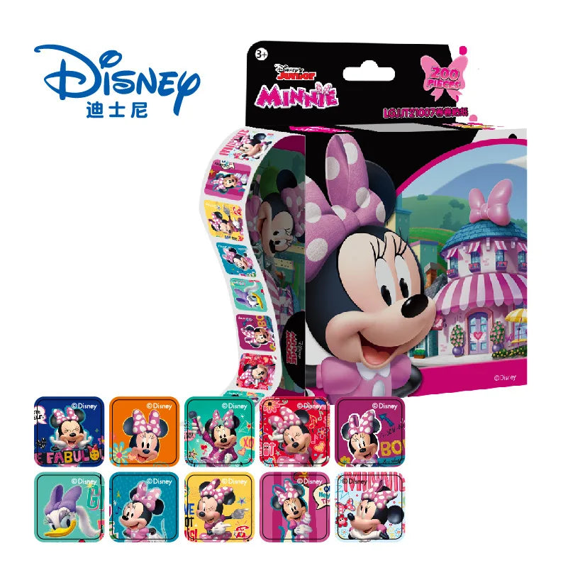 200 Sheets/Box Disney Cartoon Pull Out Stickers Princess Frozen Mickey Mouse Minnie Sticker Girl Boy Teacher Reward Toys Gift