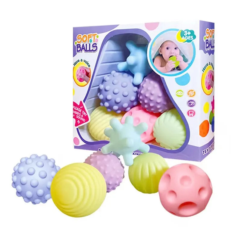 6 PCS Baby Toys Sensory Balls For Children Textured Hand Touch Ball Soft Massage Ball Infant Rattle Senses Toys