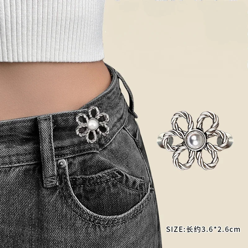 1Pcs Adjustable Clips for Pants Fastener Pants Pin Retractable Button Loose Button for Waist for Jeans Perfect Fit Reduce Waist