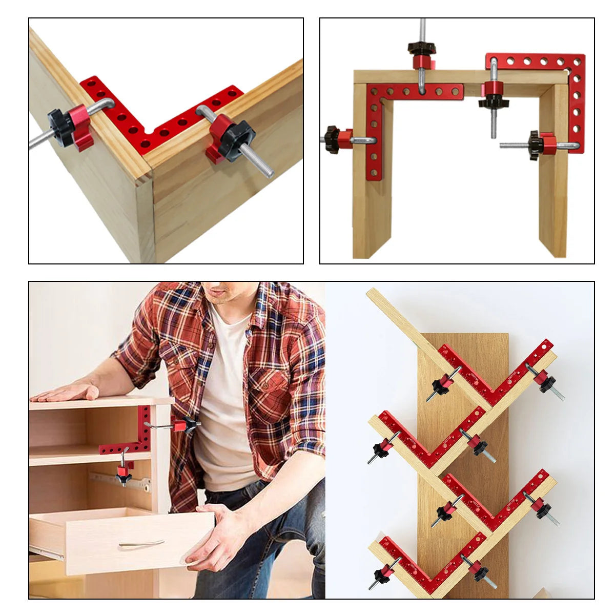 120/140mm Right Angle Fixing Clip 90 Degree L-shaped Auxiliary Fixture Positioning Panel Fixing Clip Woodworking Clamping Tool