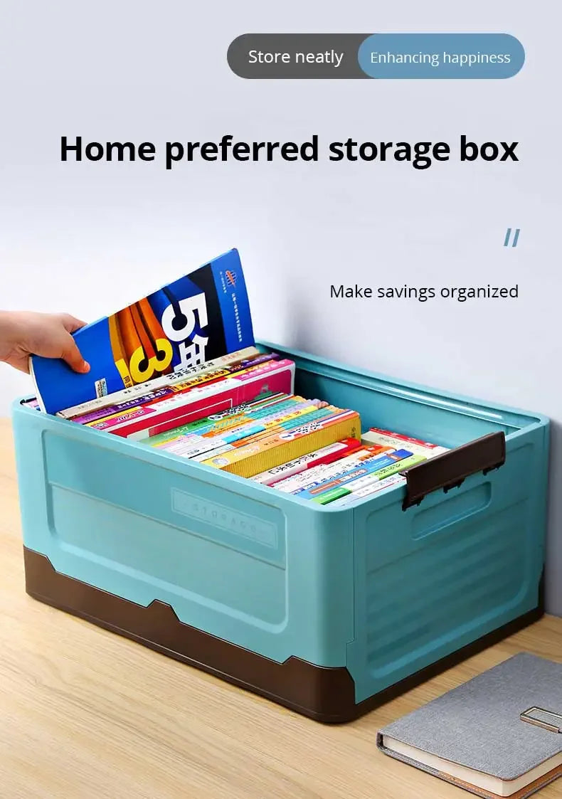 1pc Foldable Storage Box Wardrobe Storage Box Large Capacity For Toy Clothes Snacks Books Shoes Plastic Box For Car Household