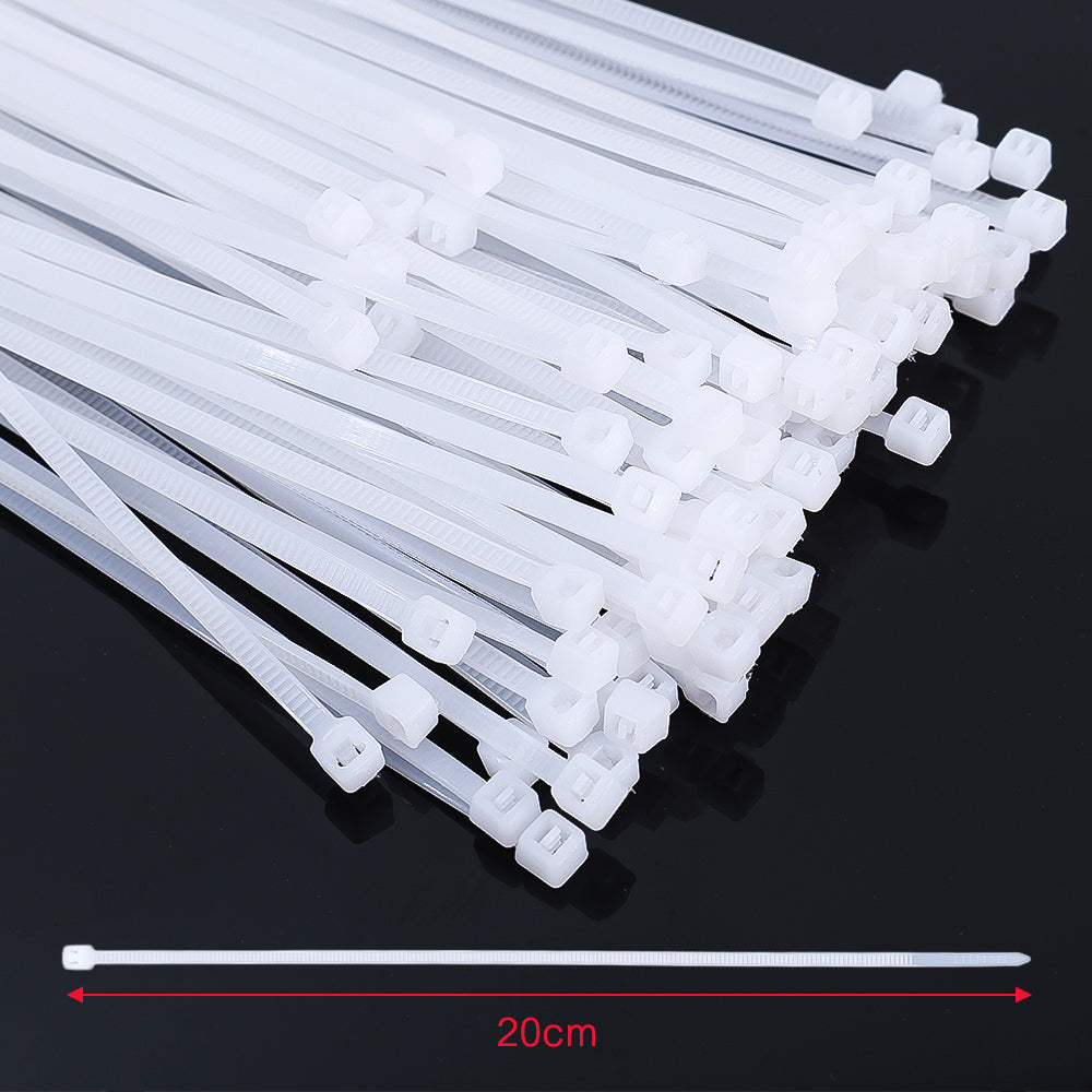 200/100Pcs Nylon Cable Ties Adjustable Self-locking Cord Ties Straps Fastening Loop Reusable Plastic Wire Ties For Home Office