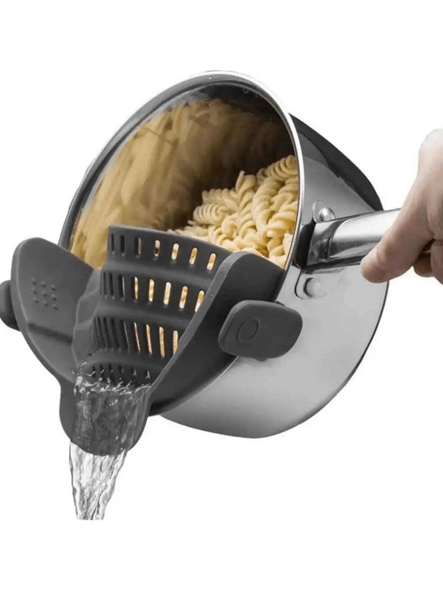 1pc Adjustable Silicone Clip-On Strainer for Pots, Pans, and Bowls - Handheld Drainer for Noodles, Pasta