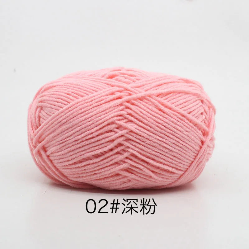 40-50g/Set 4ply Milk Cotton Knitting Yarn Needlework Dyed Lanas For Crochet Craft Sweater Hat Dolls At Low Price