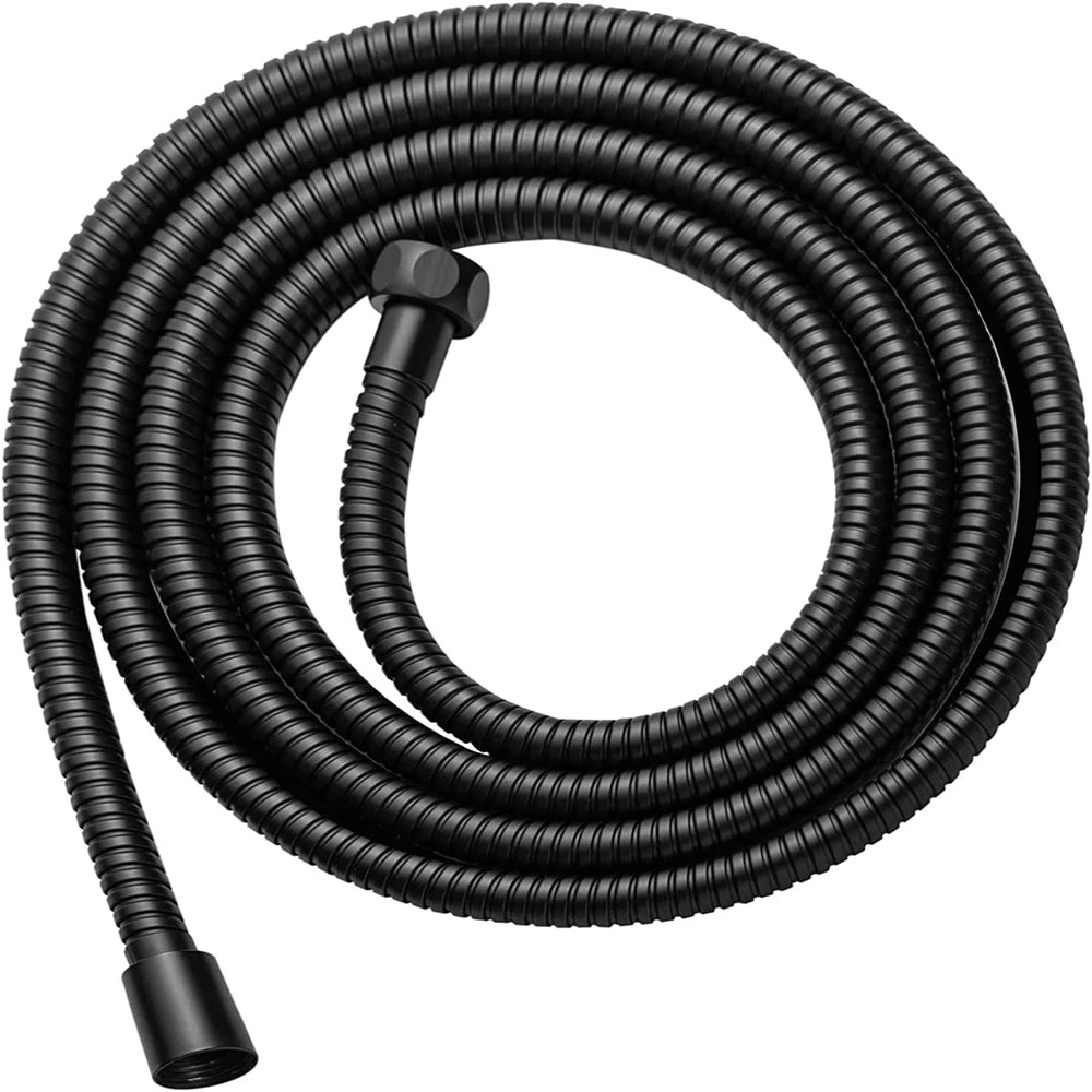 1.5/2M Black SUS 304 Flexible Shower Hose Long Bathroom Shower Water Hose Extension Plumbing Pipe Pulling Tube Bath Accessories