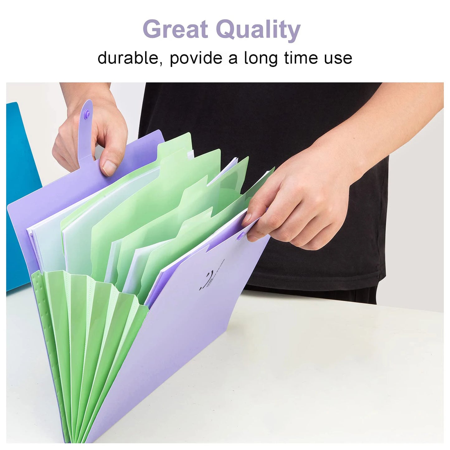 A4 Multi-Layer Folder Dutton File Bag File Bag Candy Color Five Grid Organ Bag Large Capacity Korean Simple Office Stationery