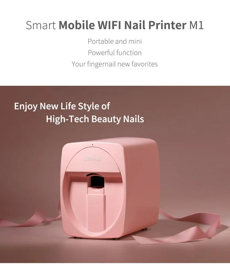 3D Nail Printer Mini Printer for Nails Professional O2NAILS Portable Mobile Nail Art Printing Machine For Home Or Nail Salon