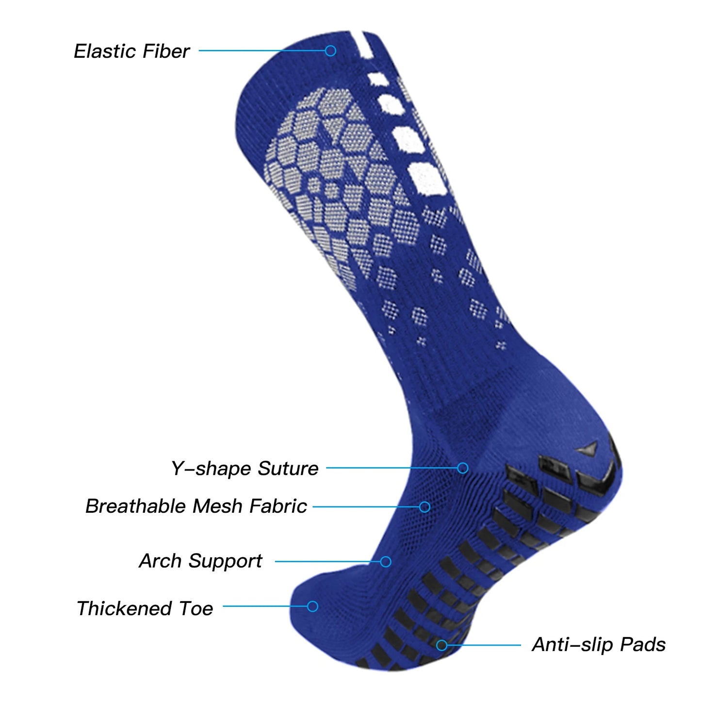 Anti-slip Soccer Socks for Men and Women Breathable Athletic Socks with Grippers for Yoga Football Gym