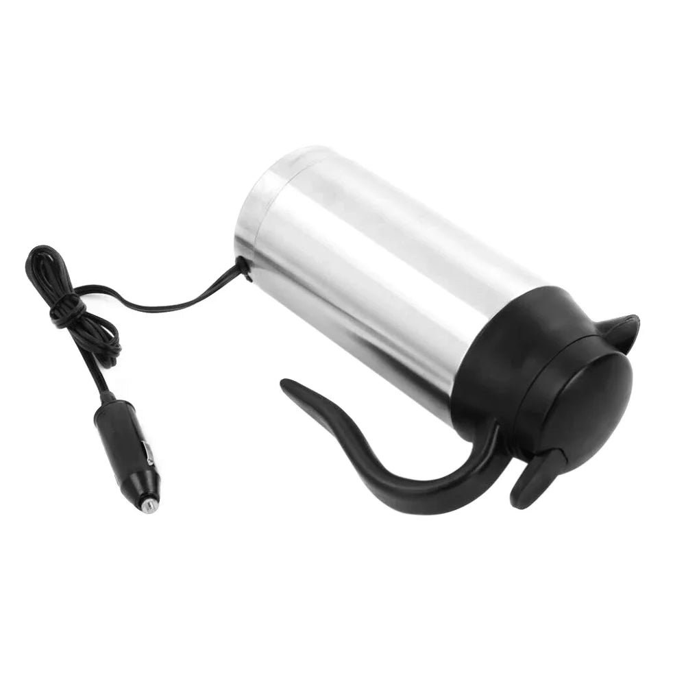 750ML Car Electric Heating Cup Kettle 12/24V Stainless Steel Water Heater Bottle for Tea Coffee Drinking Travel Truck Motorcycle