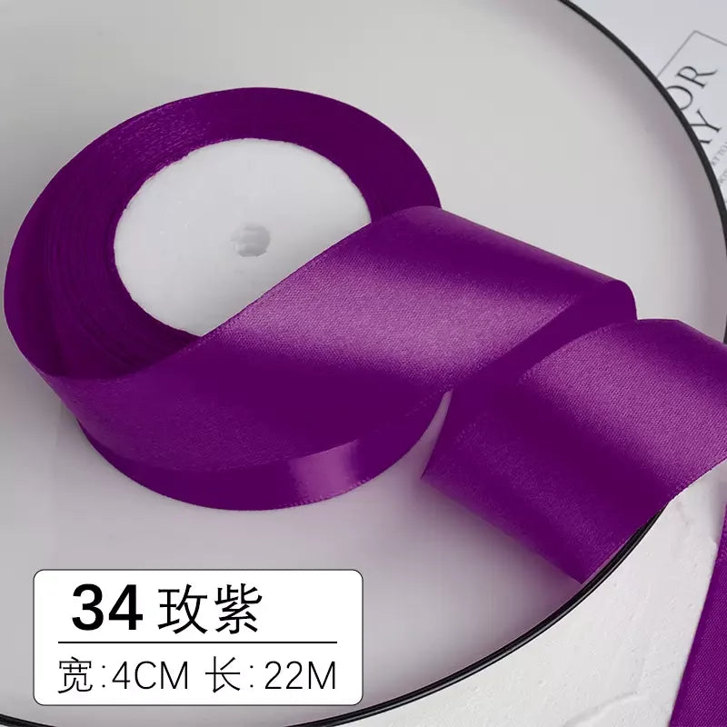 25yards/roll 4cm Satin Ribbon for Gift Wrapping Bows Making Floral Bouquets DIY Wreaths Sewing Projects Wedding Party Decor