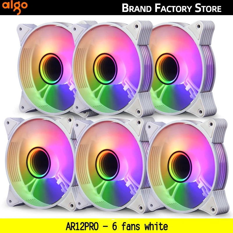 Aigo AR12PRO Computer Case fan ventoinha PC 120mm rgb fan 4pin PWM CPU Cooling fan 3pin5v Unlimited space argb 12cm ventilador