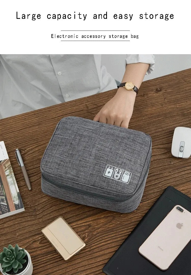 Cationic Digital Bag Portable Waterproof Data Cable Storage Box Travel Cosmetics Storage Bag