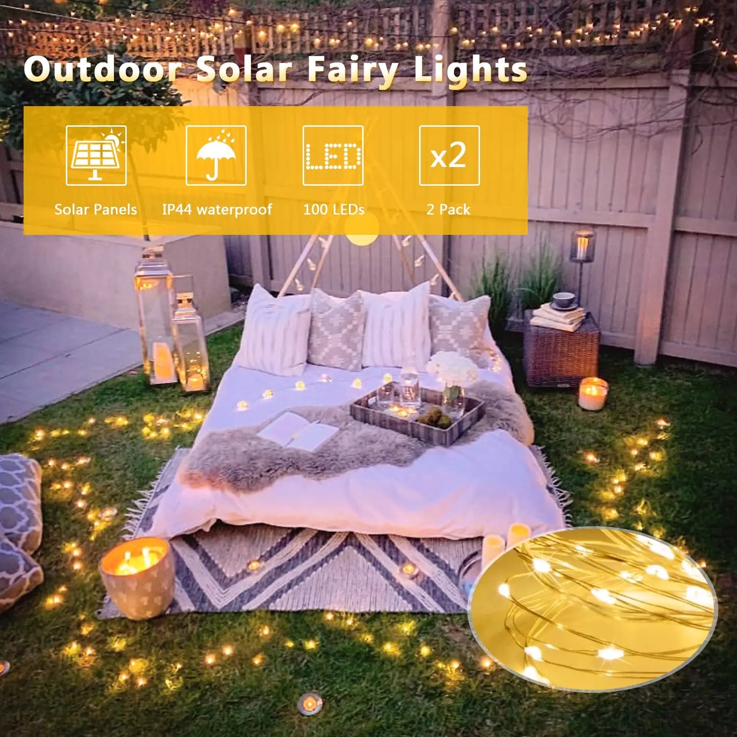 32m/22m/12m/7m Solar Led Light Outdoor Festoon Led Lamp Solar Garden Outdoor Fairy Garland String Christmas Decor 4/3/2/1pack