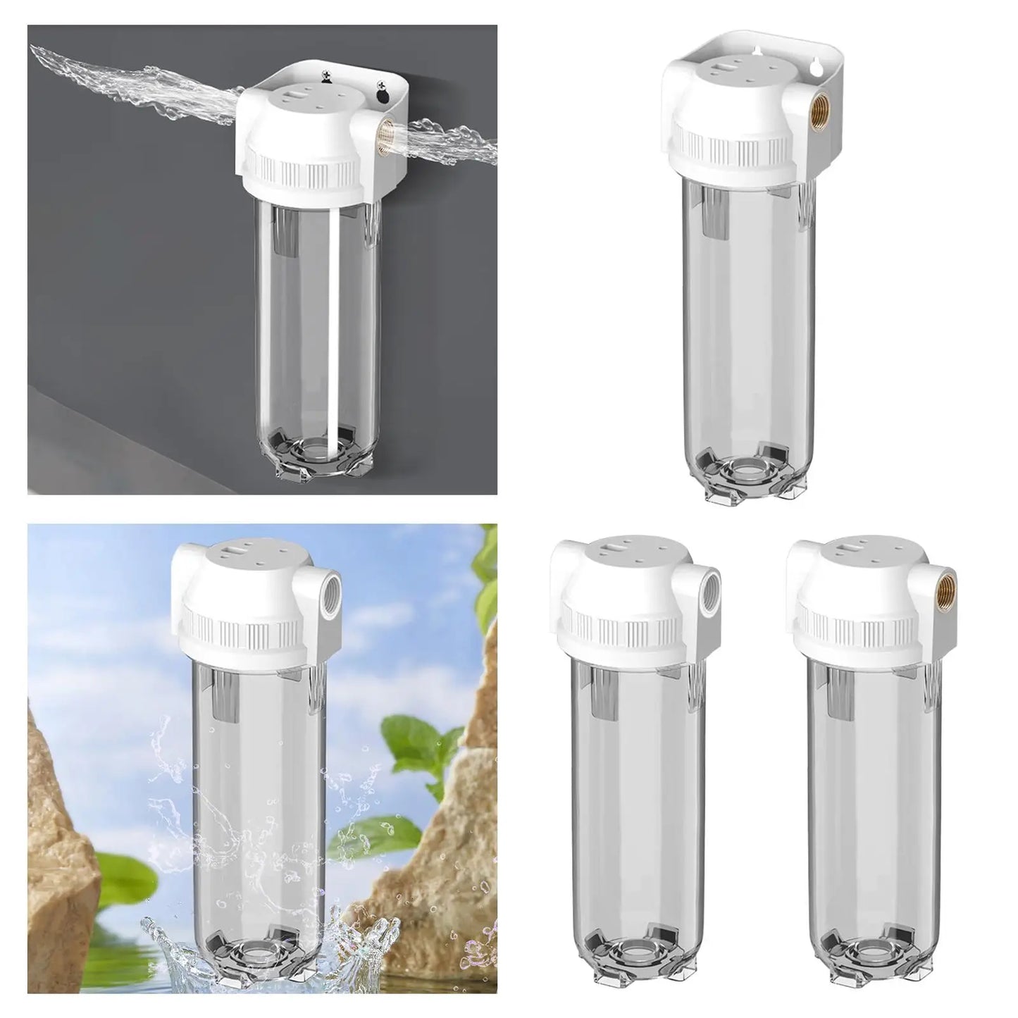 10 inch Proof Bottle Filter, Replaceable Transparent PET Water Filters for Kitchen Water Purifiers Home Appliance Accessories