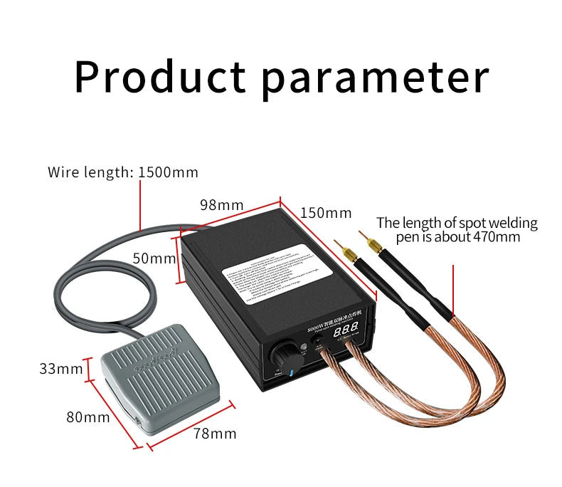 8000W Mini Spot Welder Kit DIY Automat 18650 Battery Pack Welding Portable Spot Welding Machine Pen For 0.15MM Nickel Strip