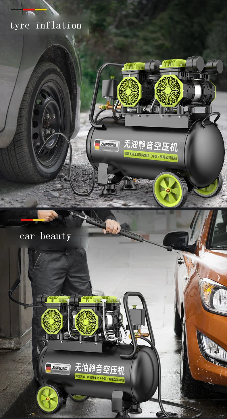 220V Silent Oil-free Air Compressor 12/30/50L Portable Air Compressor Spray Painting High-pressure Air Pump Car Air Compressor