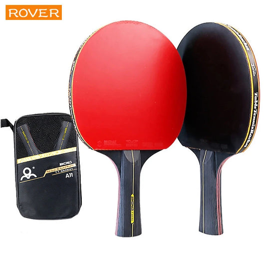 6 Star Table Tennis Racket 2PCS Professional Ping Pong Racket Set Pimples-in Rubber Hight Quality Blade Bat Paddle with Bag