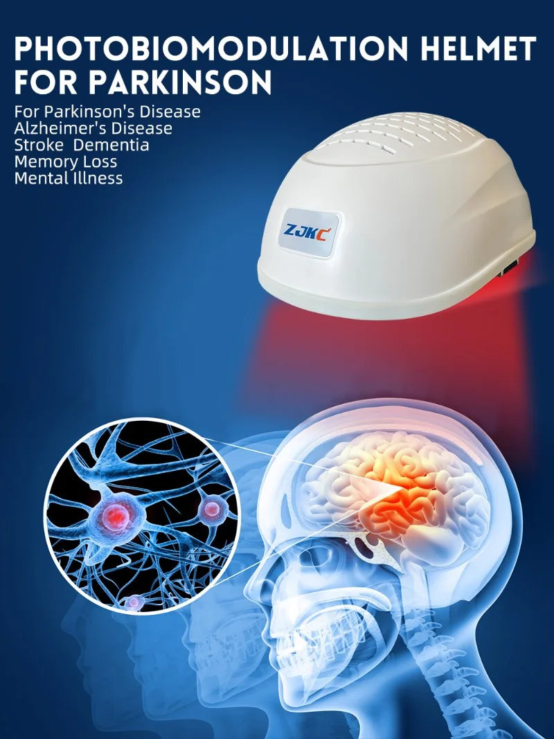 ZJKC Physiotherapy LED Brain Therapy Helmet Cap 810nm Migraine Headache Relief Photobiomodulation Treatment Parkinson Alzheimer