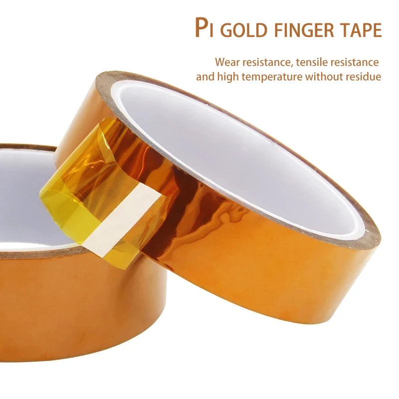 30m Long Gold Finger High Temperature Resistant Tape Polyimide Tape Multi Size Pet Anti Static Lithium Battery Insulation Tape