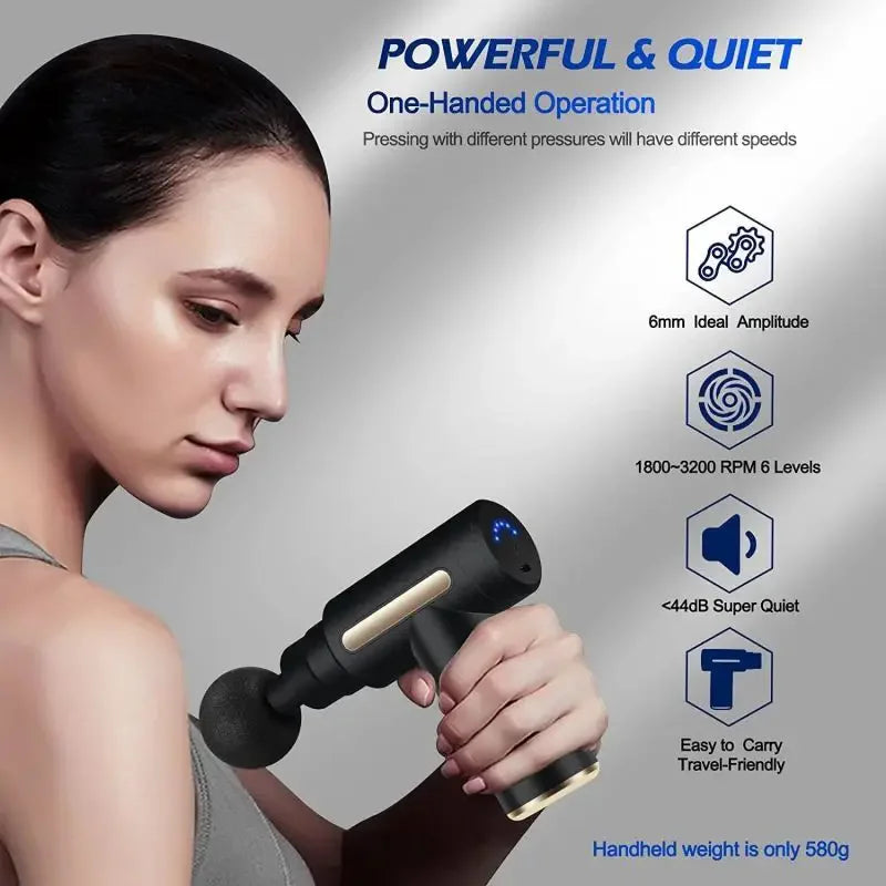 2024 Portable Fascia Gun Deep Tissue Massage Mini Lightweight Adjustable Speed Whole Body Massage Equipment