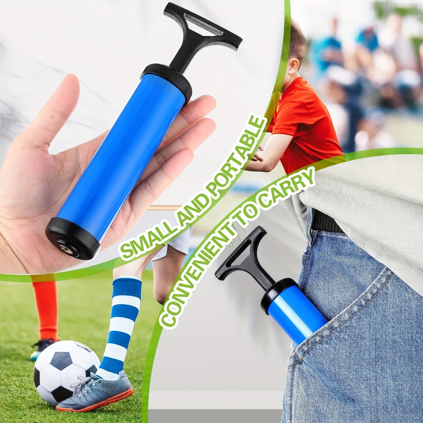 1 Pc Portable Multifunctional Ball Pump With Needle And Nozzle, Ball Inflator For Football,Basketball,Volleyball,Swimming