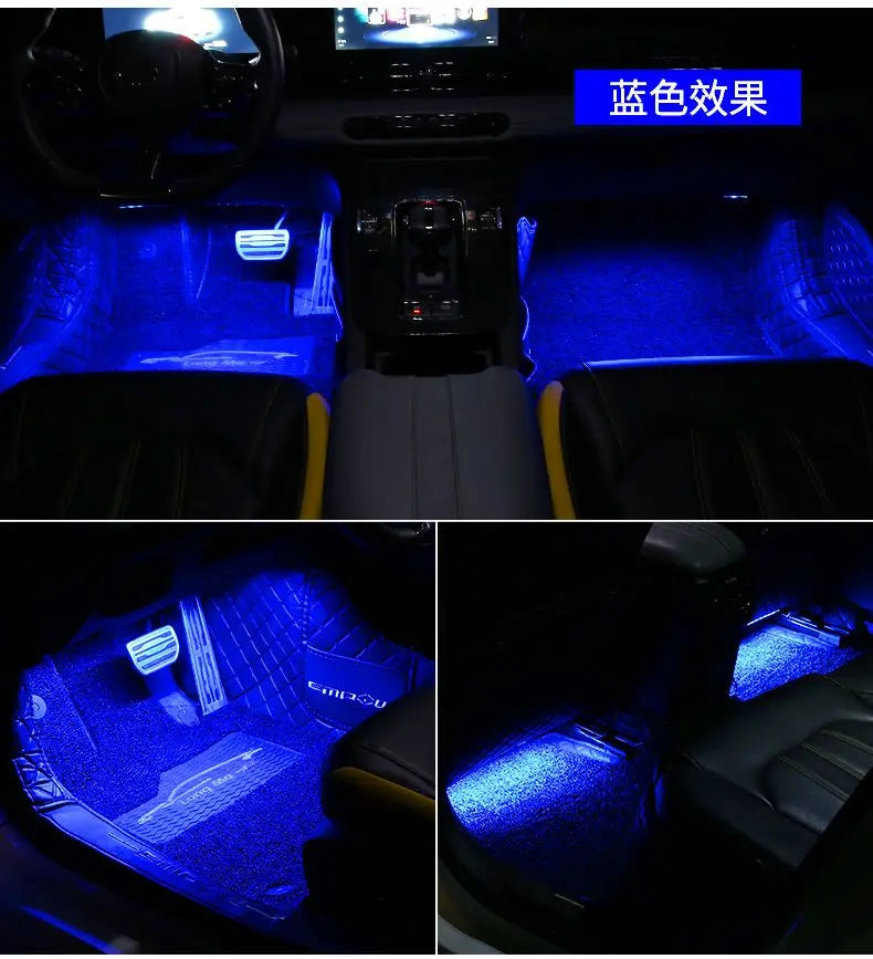 Car Foot Ambient Light RGB Led Lamp Usb For Chevrolet Avalanche 1500 Camaro Cruze Cobalt Wireless Remote APP Control Accessories