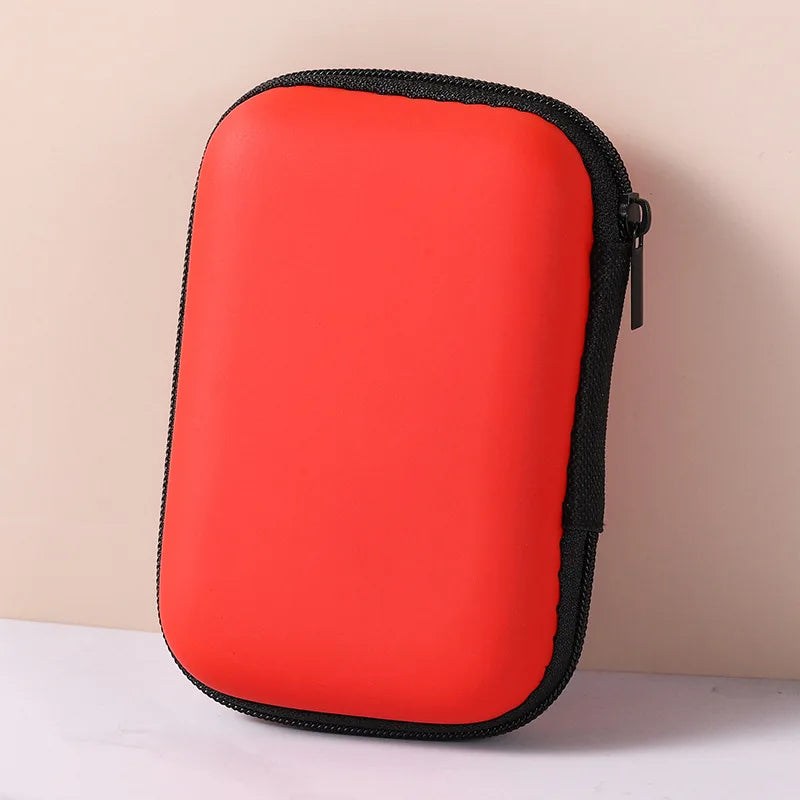 1pc Portable Waterproof Headphone Storage Bag, Data Cable Packing Cube, EVA Protective Case For Travel