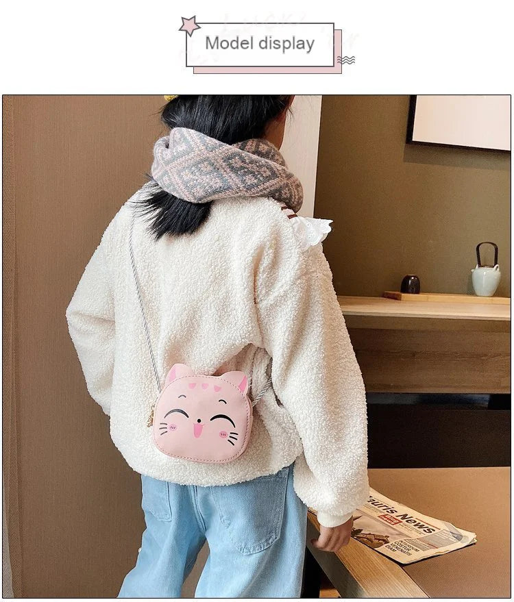 Cartoon Kids Bag Fashion Cute Cat Crossbody Bag Coin Wallet Lovely Hand Bags for Boys and Girls Mini Shoulder Bags