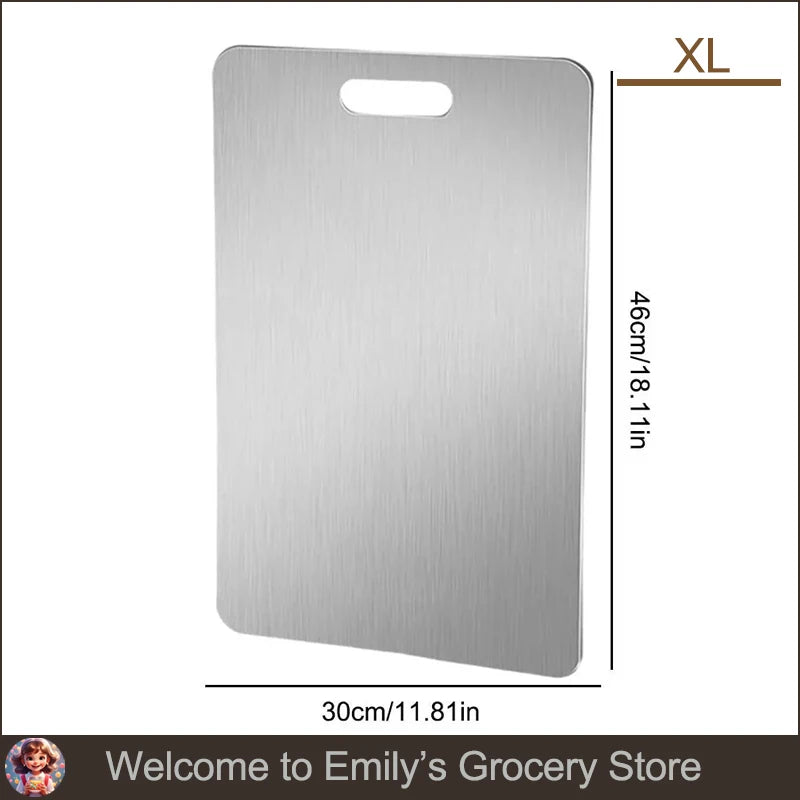 Antibacterial and Mildew-proof 304Stainless Steel Double-sided Food-grade Fruit Cutting Board Suitable for Various Cooking Tasks