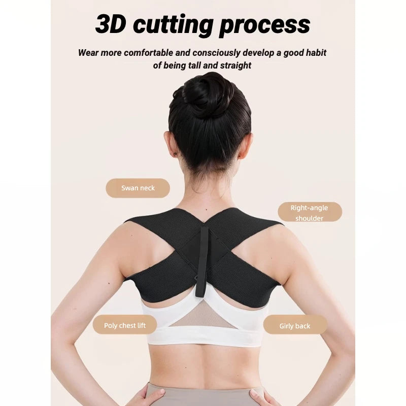 Adjustable Posture Corrector For Back Fitness, Suitable For Both Men And Women To Shape, Pull Up And Assist With Shoulder Straps