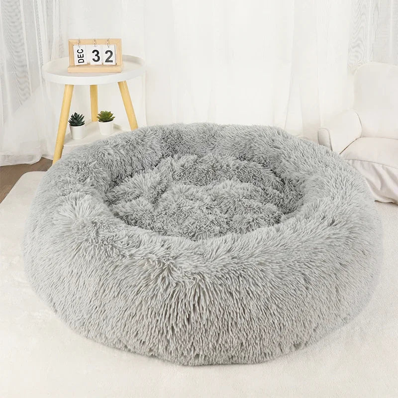 Cats Bed House Donut Round Sofa Supplies Winter Pet Accessories Warm Products Cushions Basket Kitten Mat for Cat Dog Beds