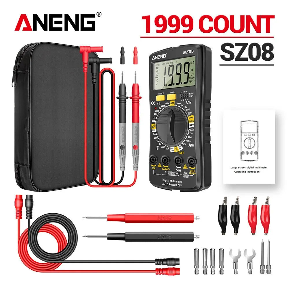 ANENG SZ08 Digital Ultra-thin Multimeter Storage Professional Meter Auto Voltmeter AC DC 220V Resistance Handhold Testers