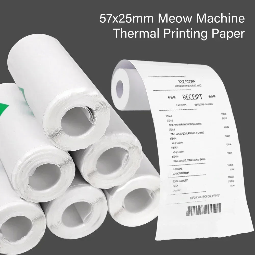 1/3/5 Rolls 57x25MM Mini Printer Sticker Paper for Most Kids Instant Camera Refill For Mini Pocket Printer Lable Note Photo