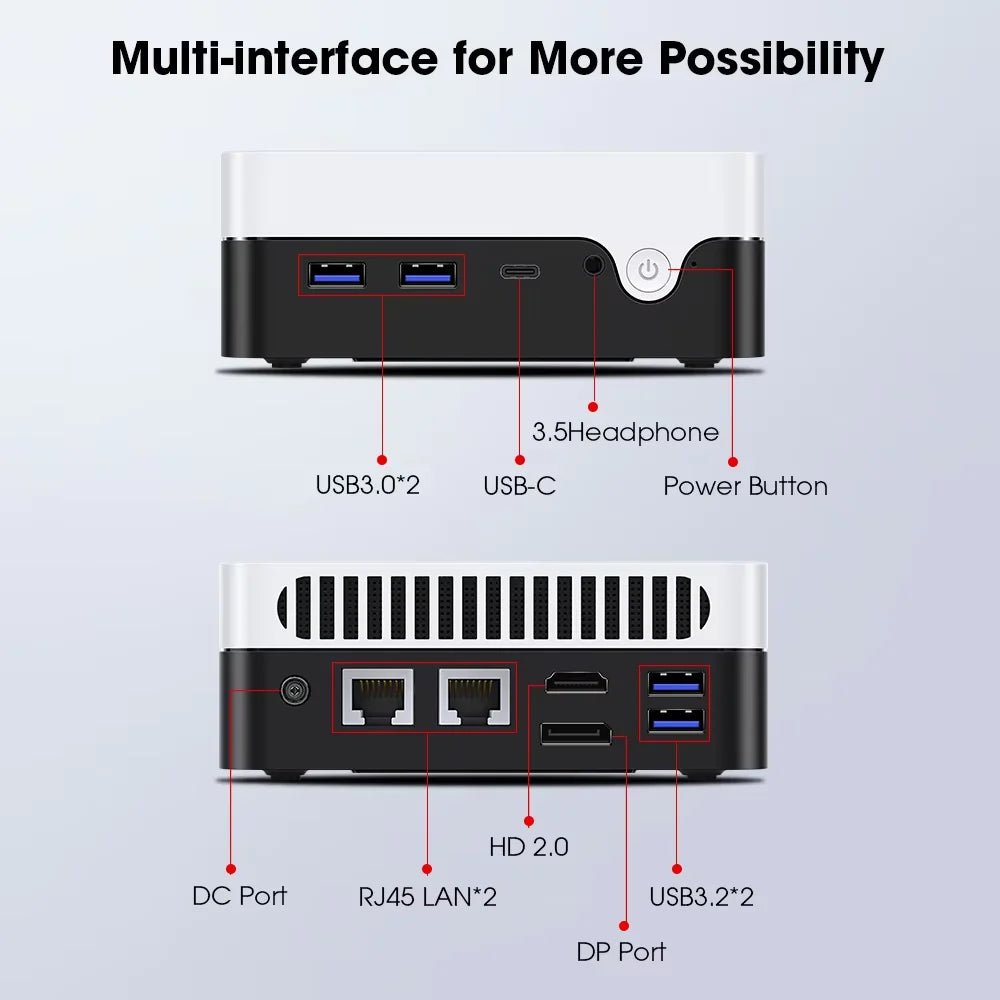 CHUWI LarkBox X Mini PC Intel N100 15W 12GB LPDDR5 512GB SSD Windows 11 WiFi 6 BT 5.2 Extended Storage Up To 1TB HDMI 4K 60Hz