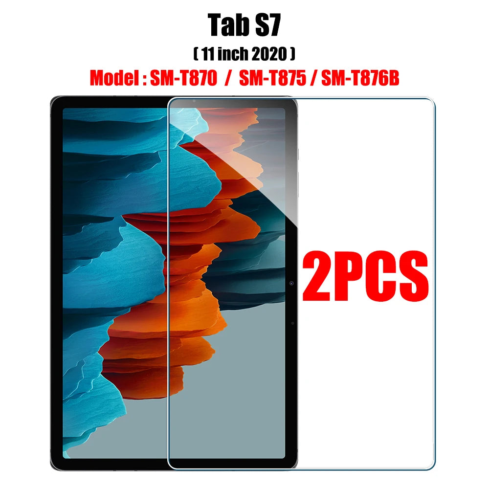 2PCS Tempered Glass Screen Protector for Samsung Galaxy Tab S8 Ultra Plus S6 Lite S7 Fe A7 Lite A8 S9 A9 Tablet Accessories Film