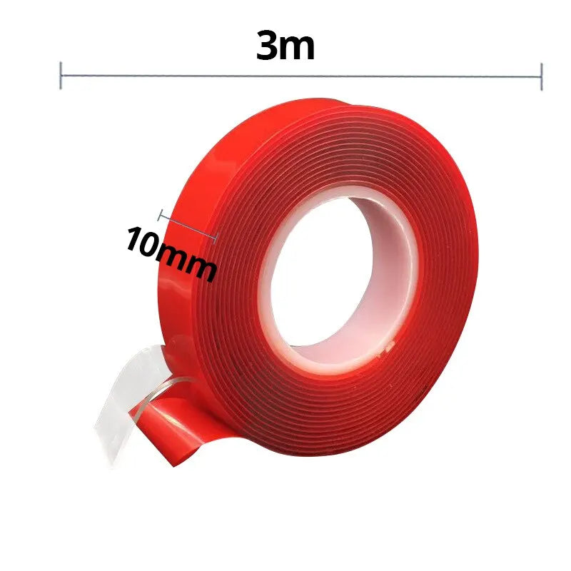 2pc Ultra Thin Transparent Red Film Double Sided Tape With HighTemperature Resistance No Marks Waterproof Adhesion Strong Adhes