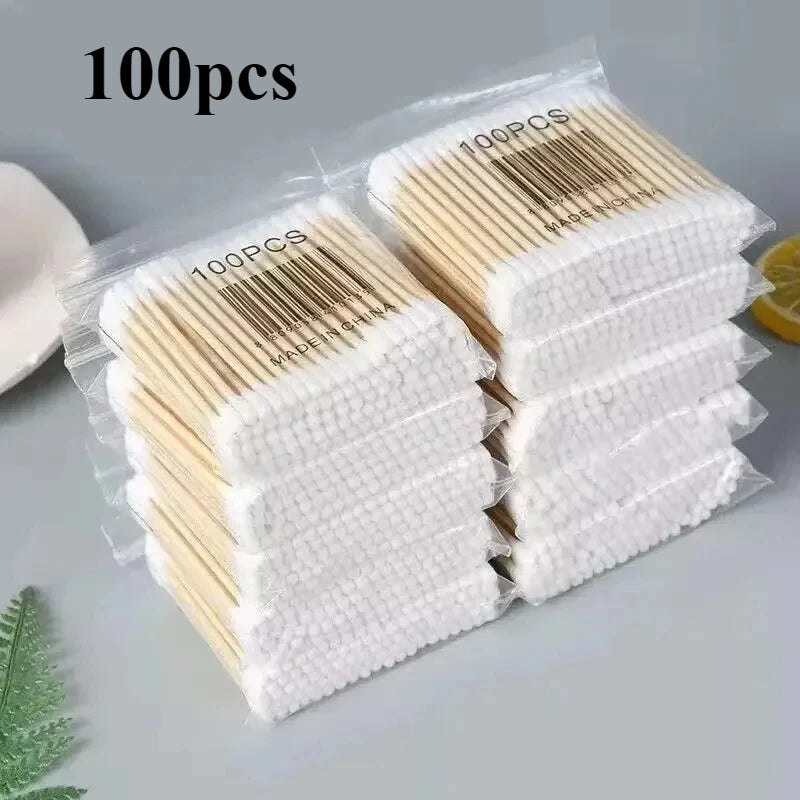 100/300/500/800pcs Double-ended Kapok swabs Nose and Ears Clean makeup kit Lipstick swabs